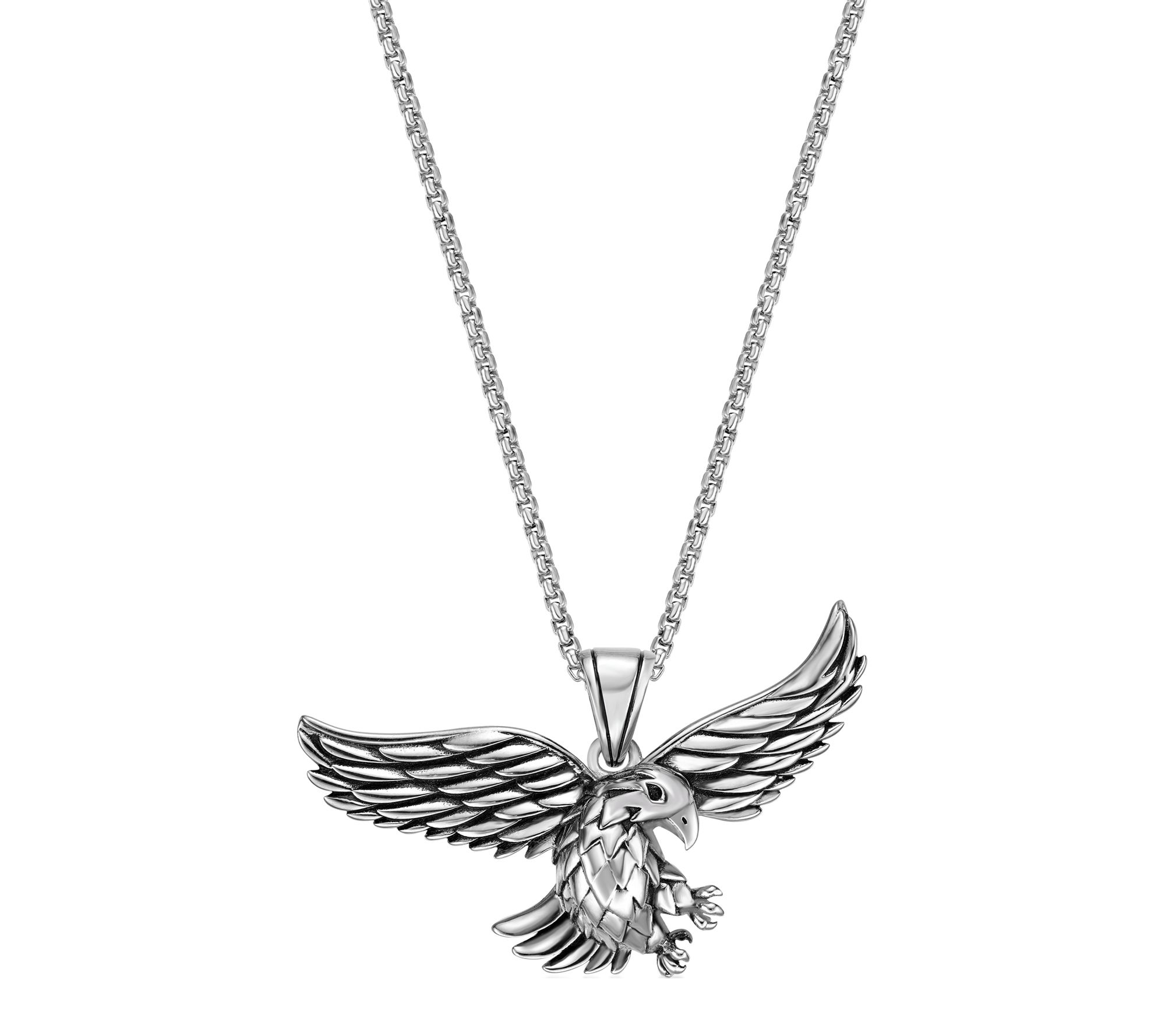 LYNX Men's Stainless Steel Eagle Pendant w/ Chain