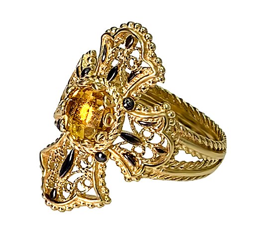 Artisan Crafted 18K Gold Plated Sterling Gemstone Ring