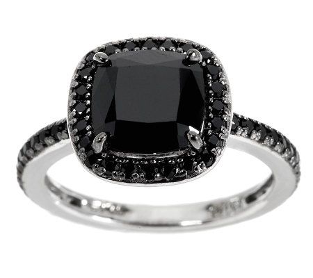 3.00 ct tw Black Spinel Cushion Cut Solitaire Sterling Ring - Page 1 ...