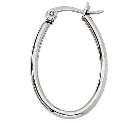 Steel by Design Oval Hoop Earrings - QVC.com