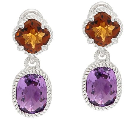 Judith Ripka Sterling 8.80 cttw Gemstone Drop Earrings - QVC.com