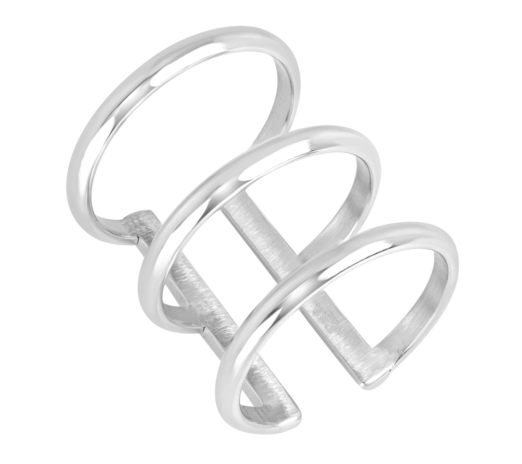 Steel by Design Triple Row Open Design Ring