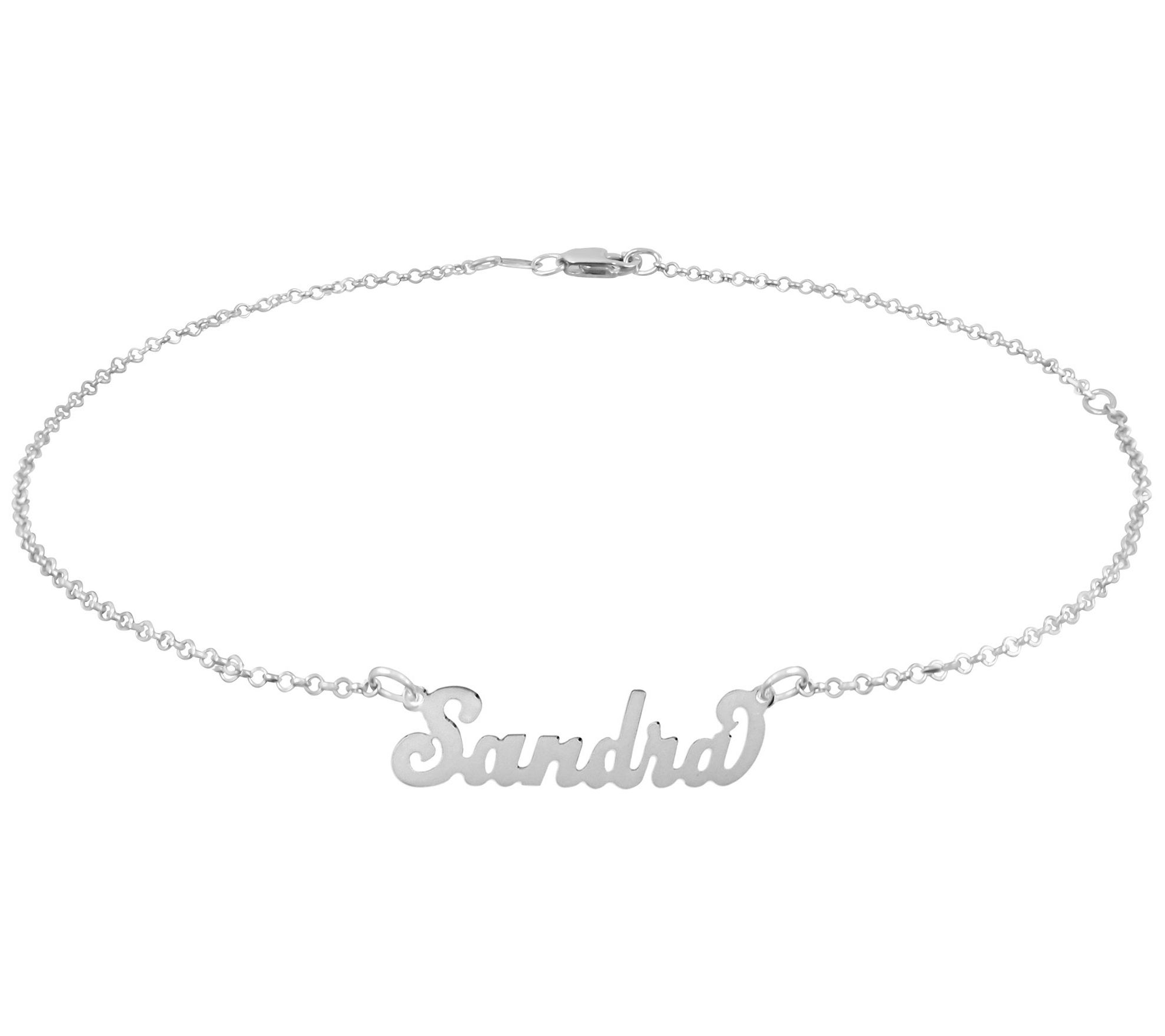 Sterling Silver Cursive Name Personalized AnkleBracelet
