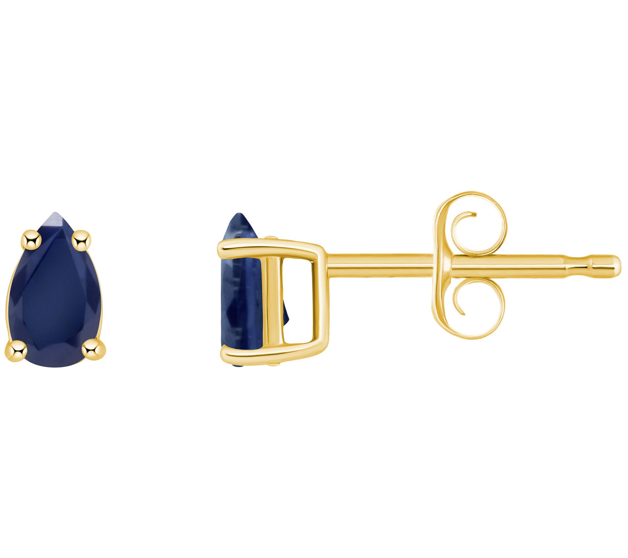 14K Gold Pear Shape 0.60 cttw Sapphire Stud Earrings