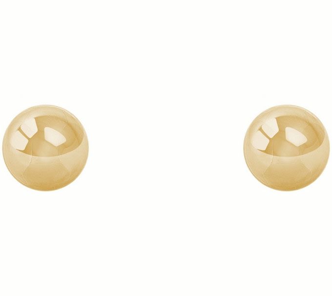 14K Gold 6mm Ball Stud Earrings