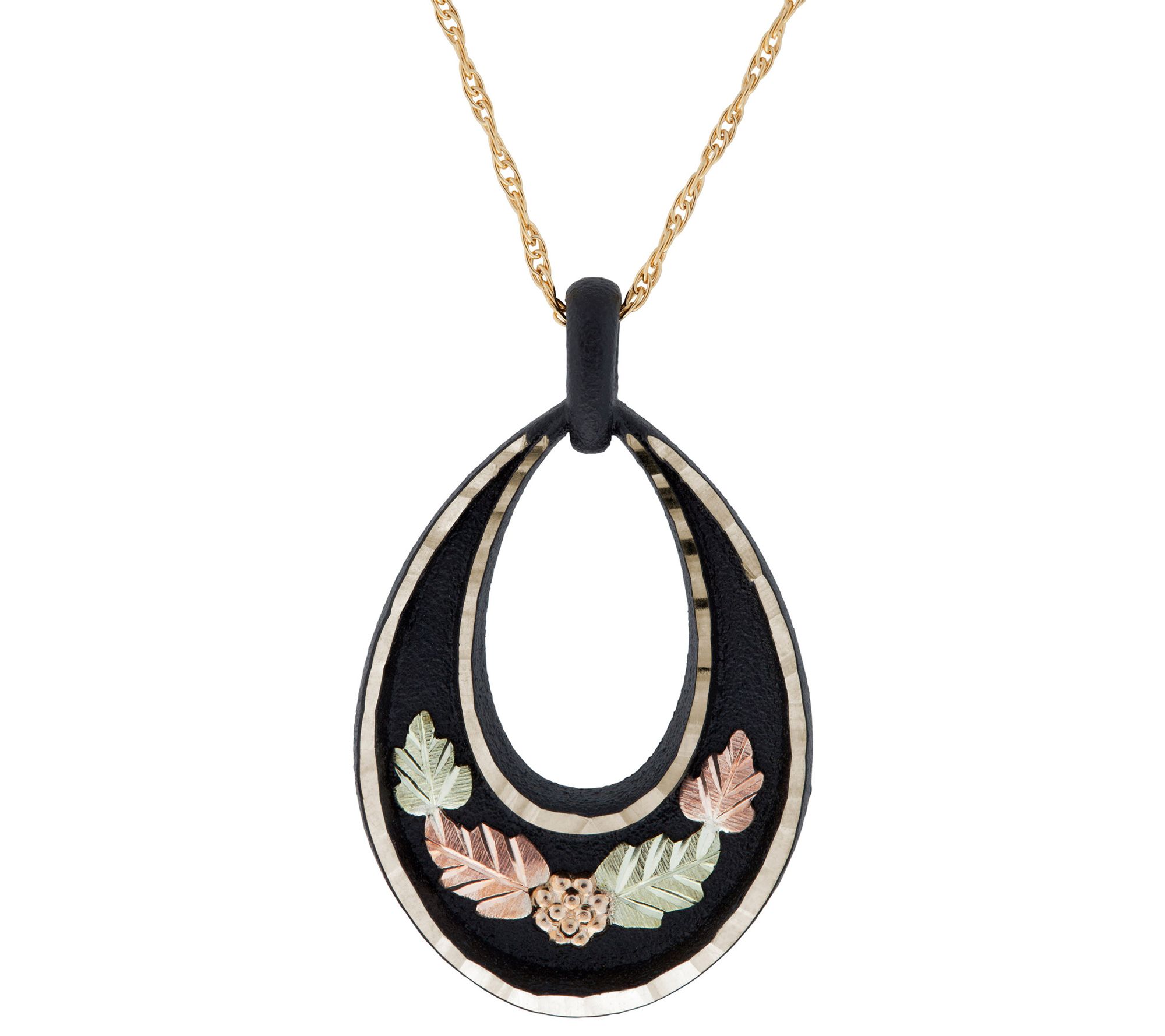 Black Hills Gold Black Powder-Coated Pendant 10K/12K