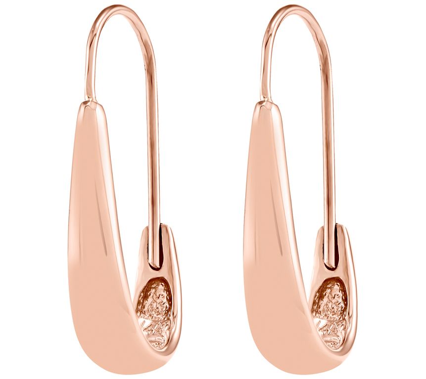 14K Rose Gold Tapered JHoop Earrings