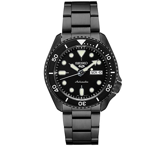 Seiko Men's Black Stainless Steel Watch