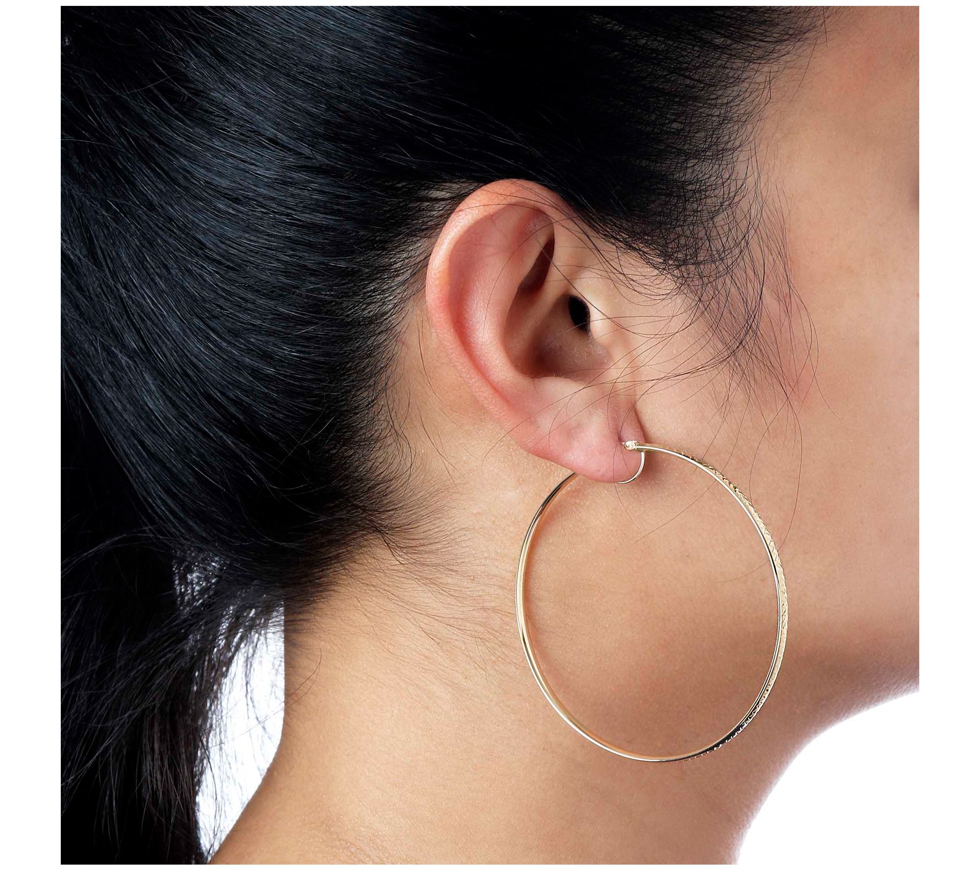 Qvc gold sale hoop earrings