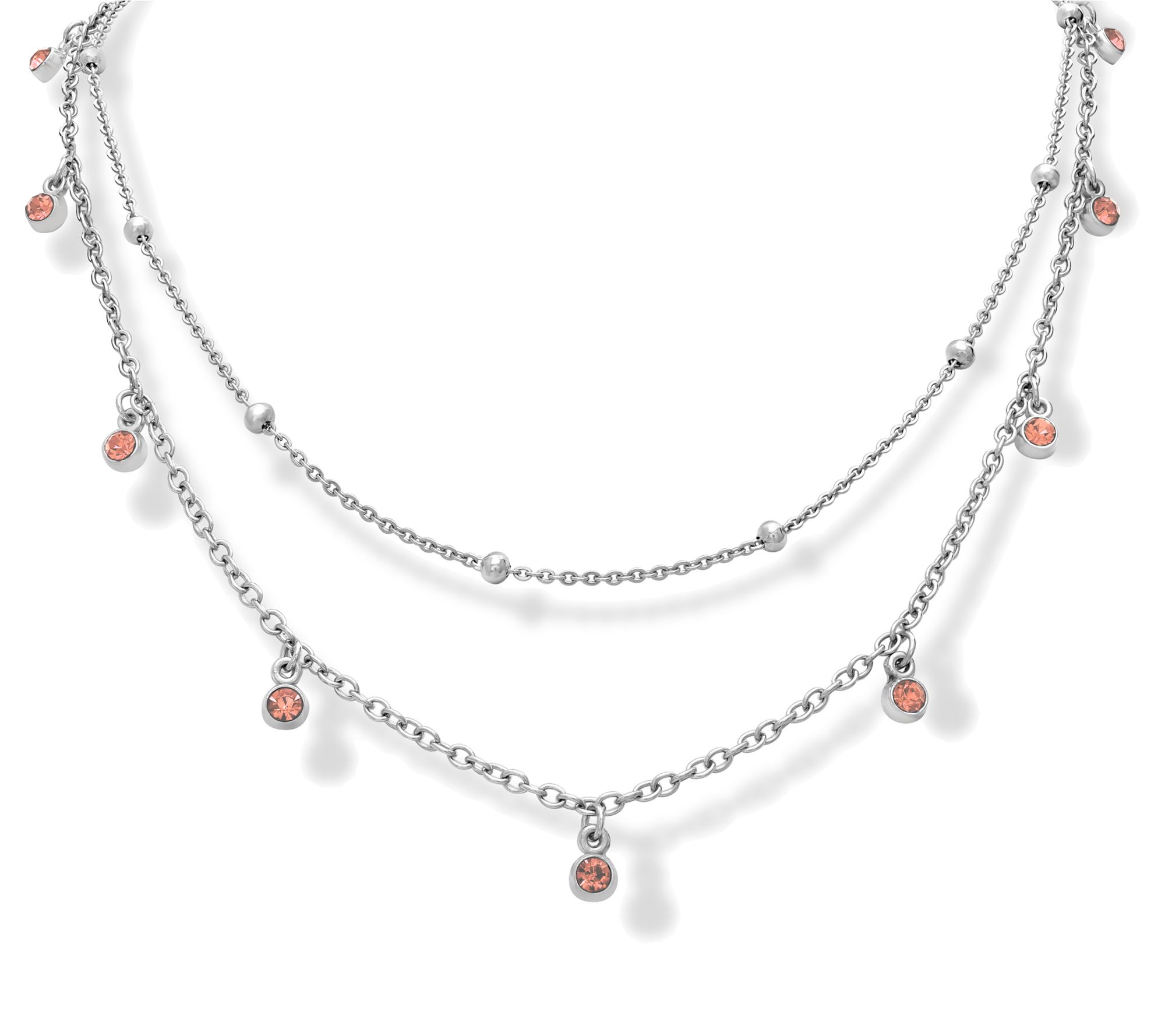 Steel by Design Birthstone Multi-Layer Necklace