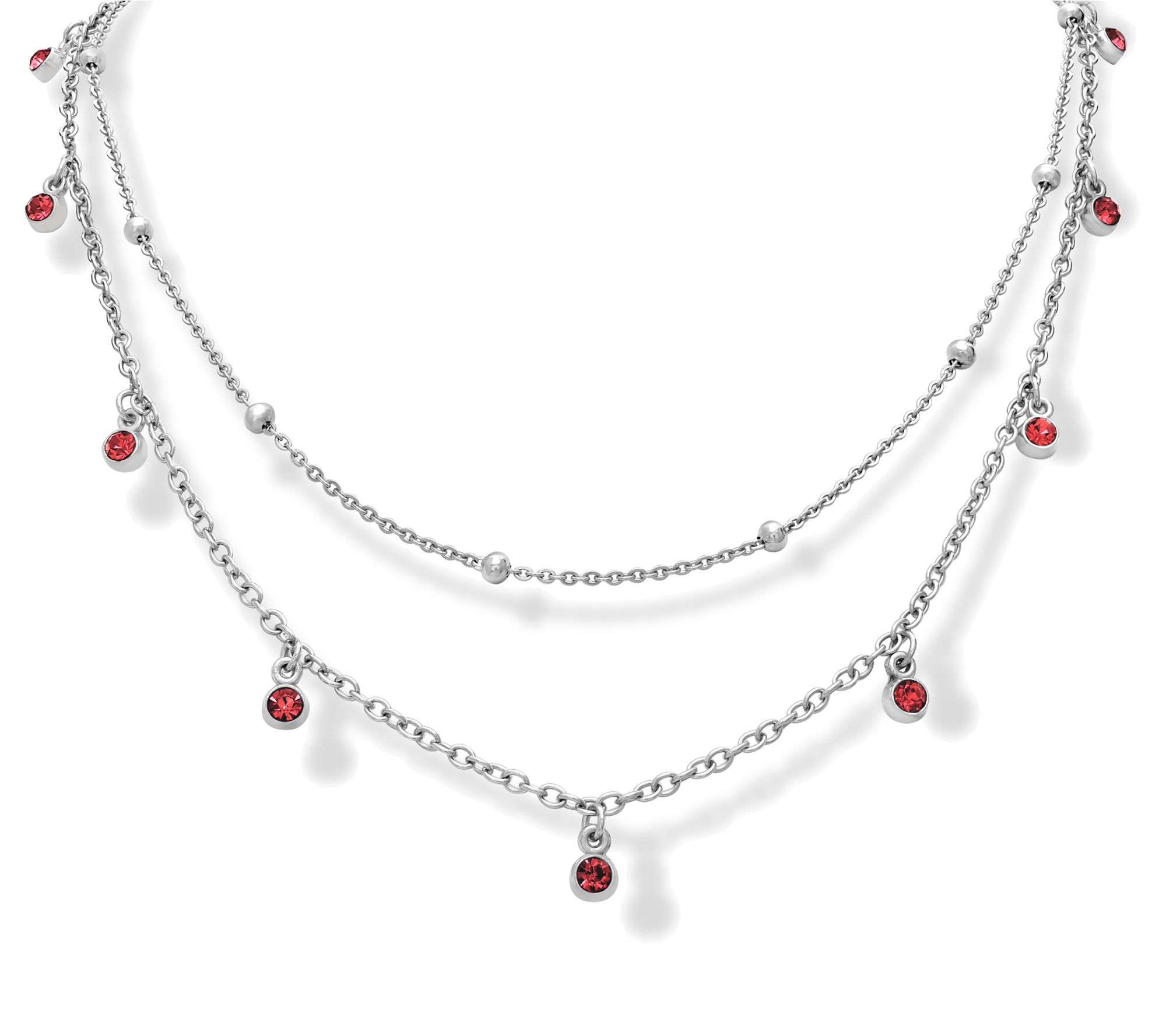 Steel by Design Birthstone Multi-Layer Necklace