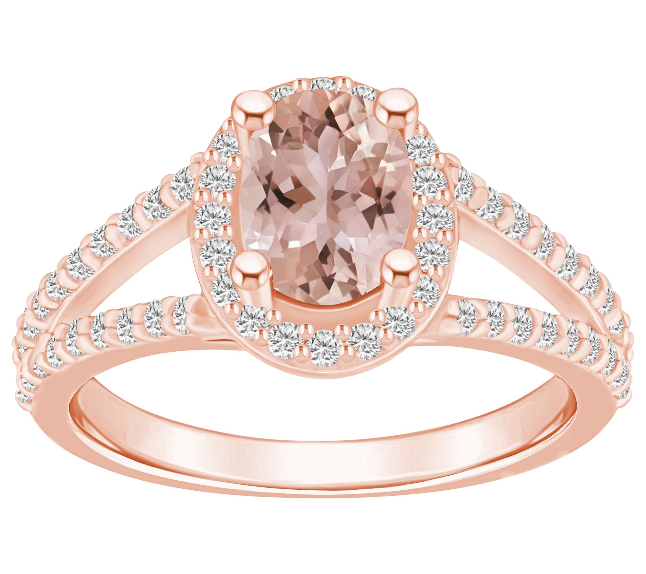 Affinity Gems Morganite & 0.55 cttw Diamond Ring, 14K Gold