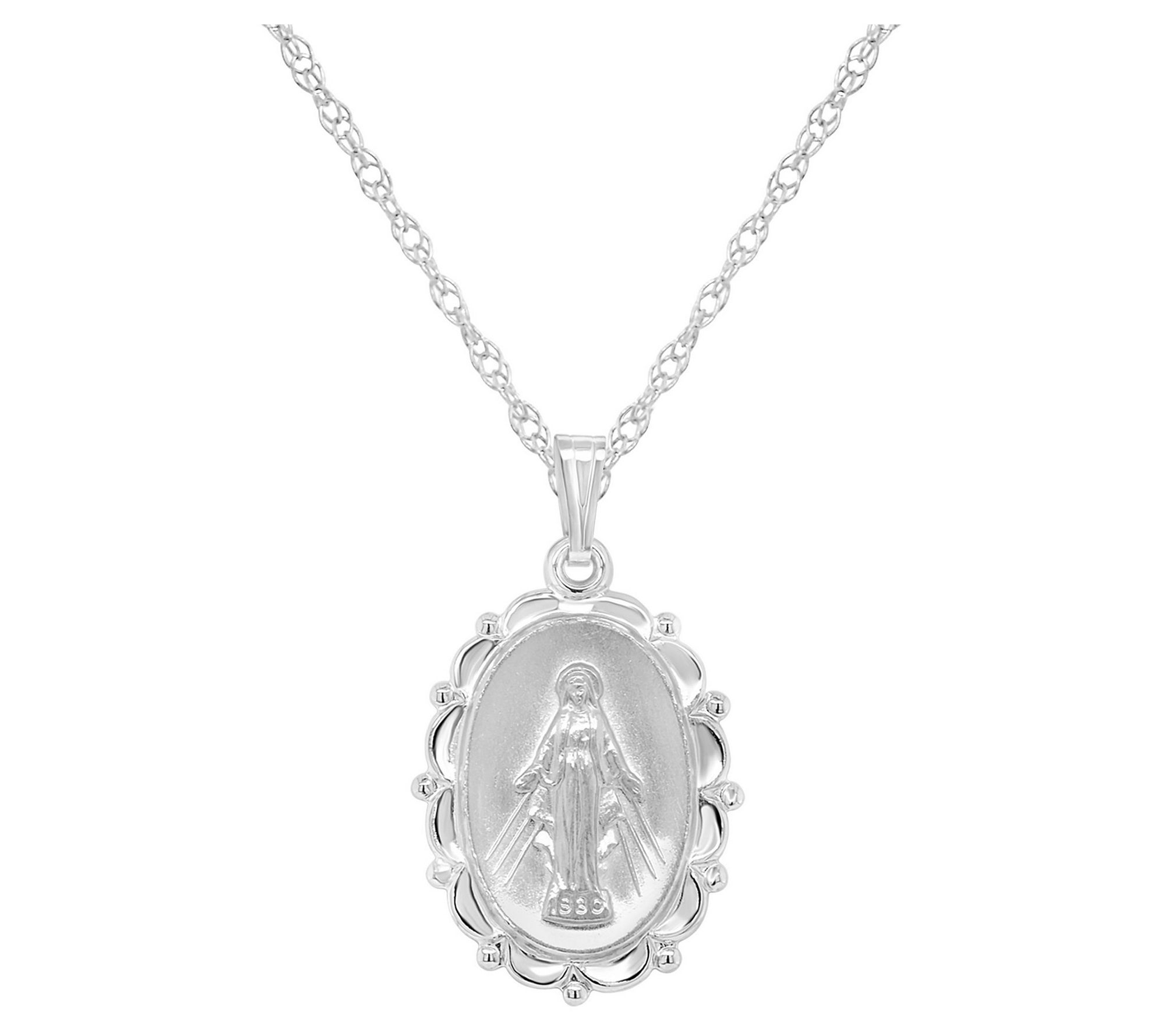 Miraculous Medallion Pendant w/ Chain, Sterling Silver