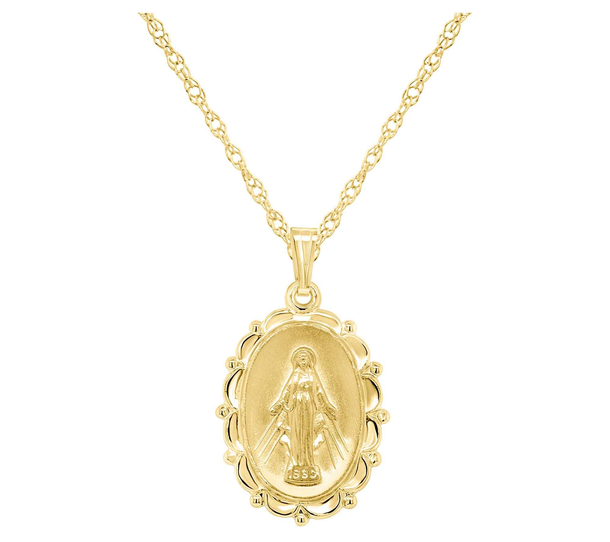 Miraculous Medallion Pendant w/ Chain, Sterling Silver