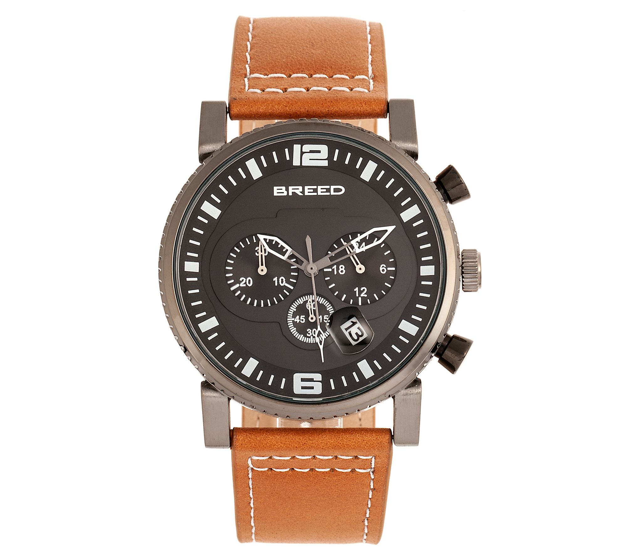 Breed Men's Ryker Chronograph Tan Leather Strap Watch