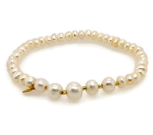 Alkeme 10K Gold Cultured Pearl Stretch Bracelet