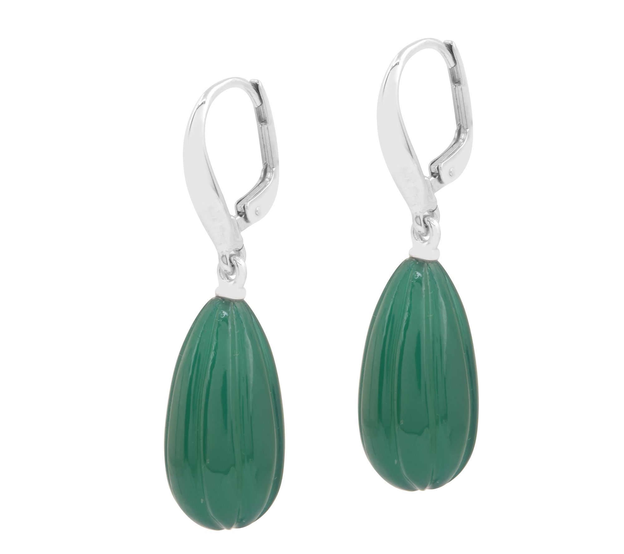 Affinity Gems Green Chalcedony Drop Earrings, Sterling Silver