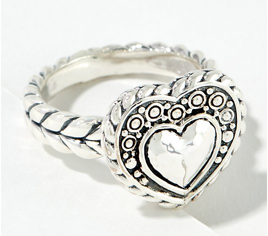 JAI Sterling Silver Artisan Kalahari Heart Ring