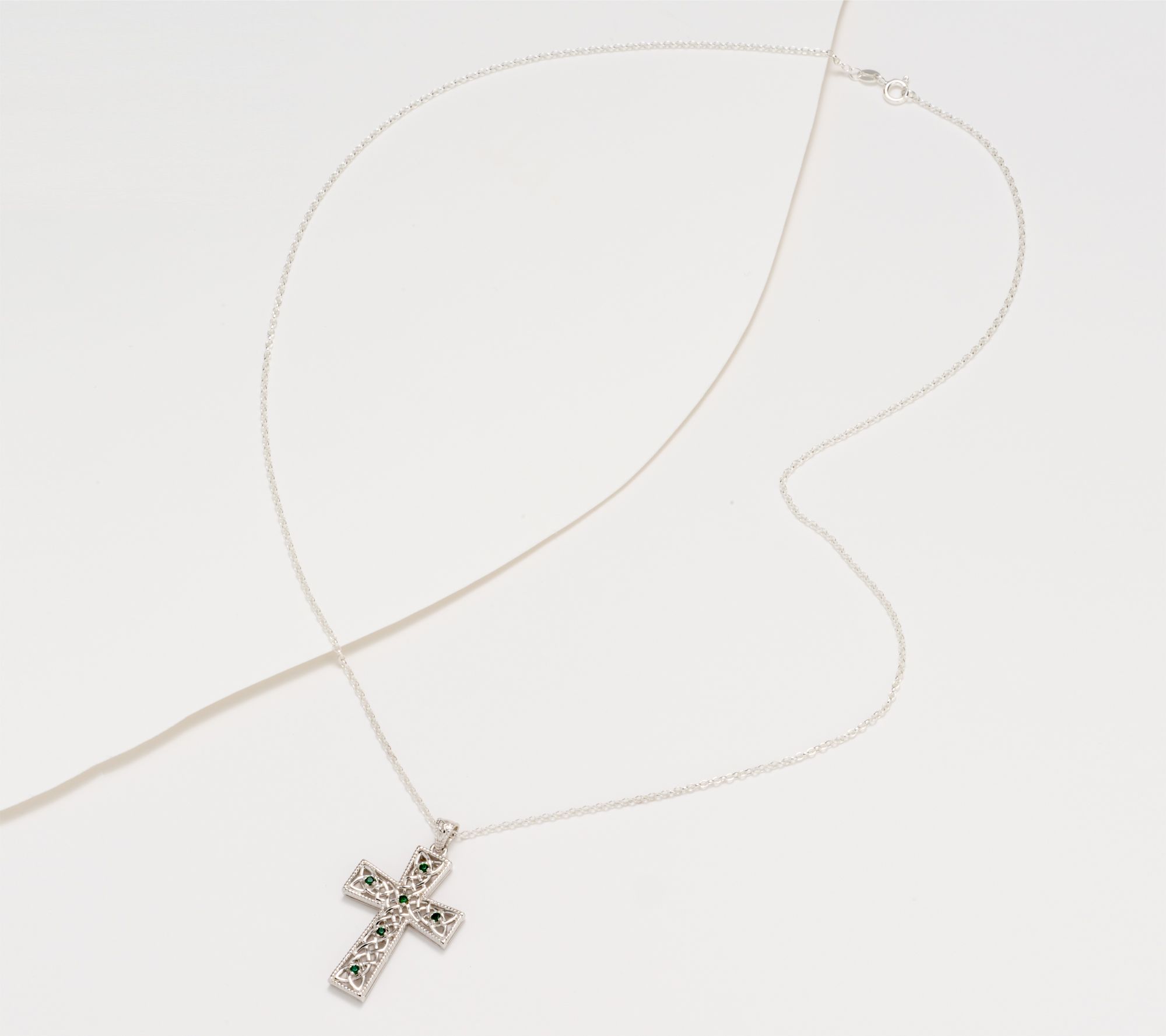 Fado Sterling Silver Trinity Cross Pendant and 24