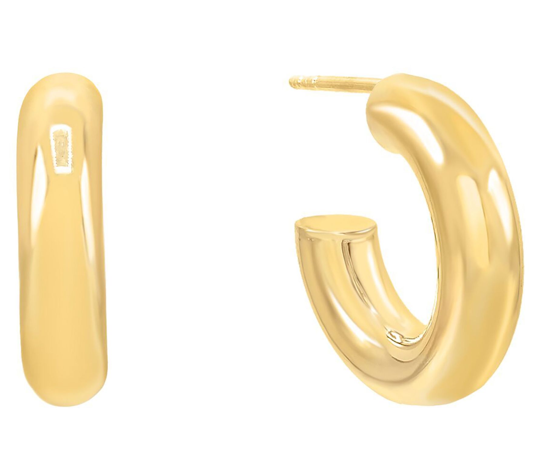 By Adina Eden 14K Gold Plated 3/4" Hollow Hoop Earrings