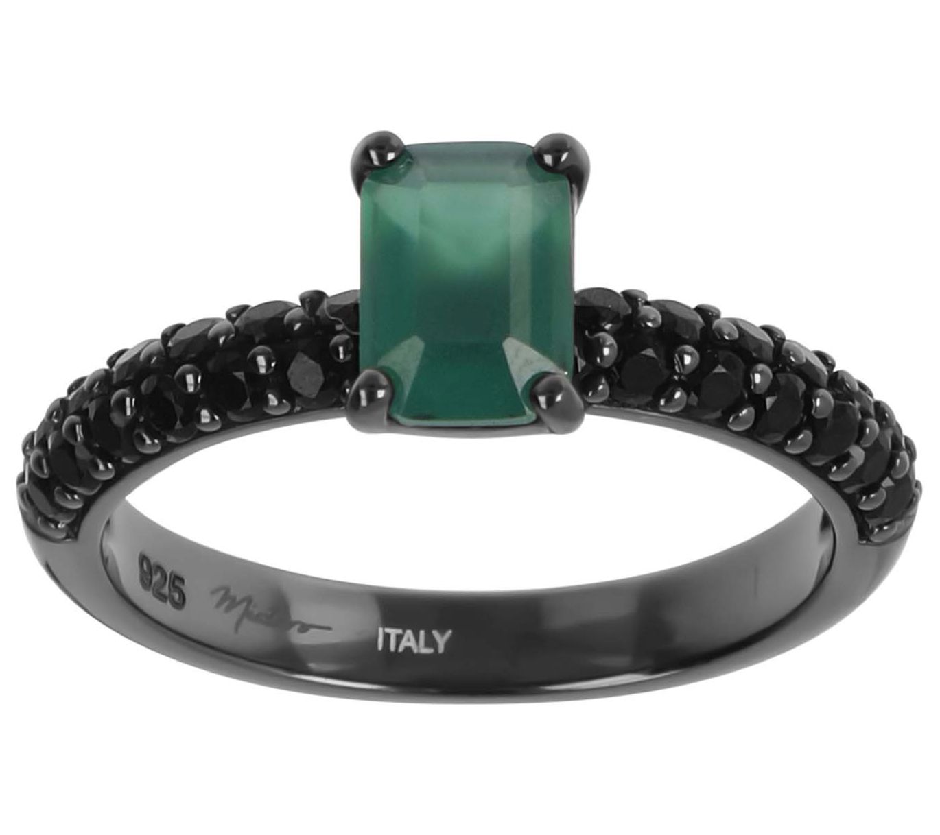 Mistero Emerald-Cut Multigemstone Ring, Sterling Silver