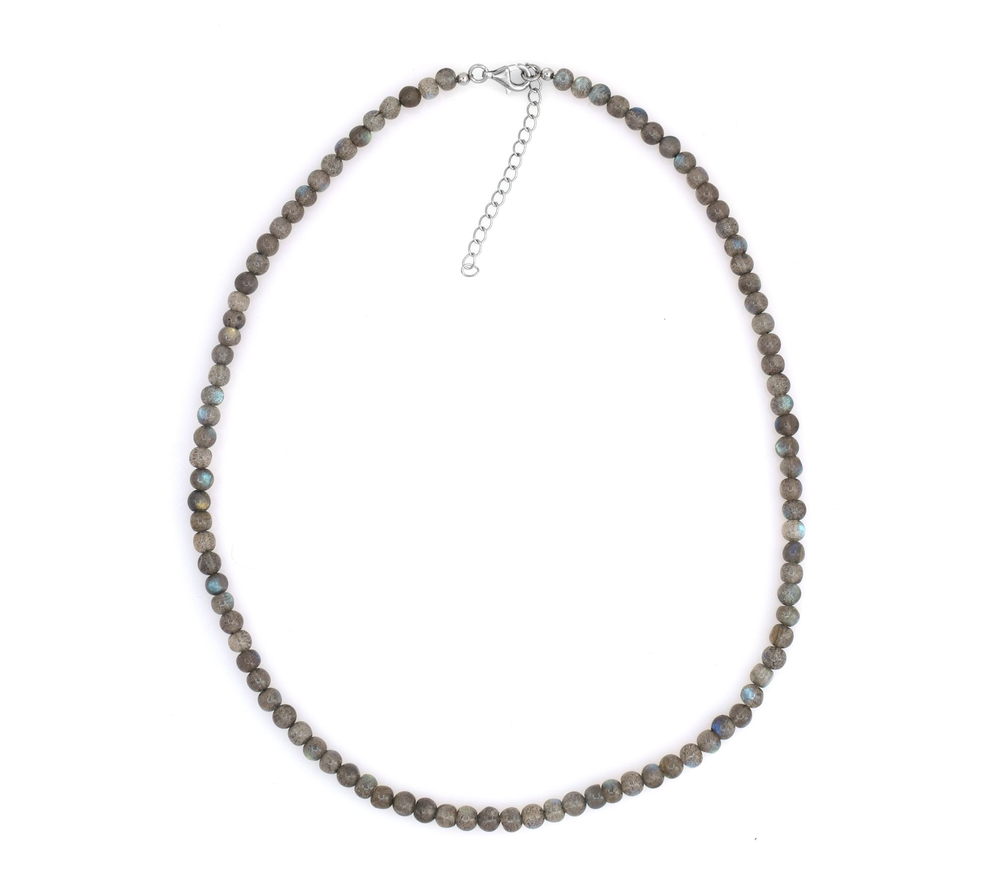 Sterling Silver Labradorite Beaded Necklace - QVC.com