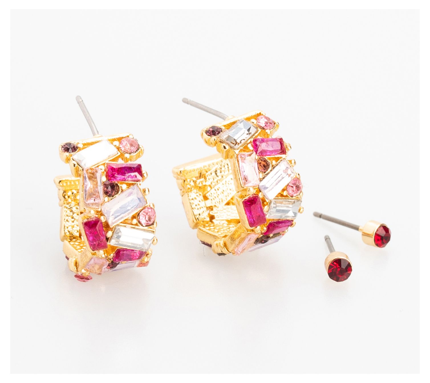 Violet & Brooks 3-Pairs Pavé Crystal Mix Earrings at Von Maur