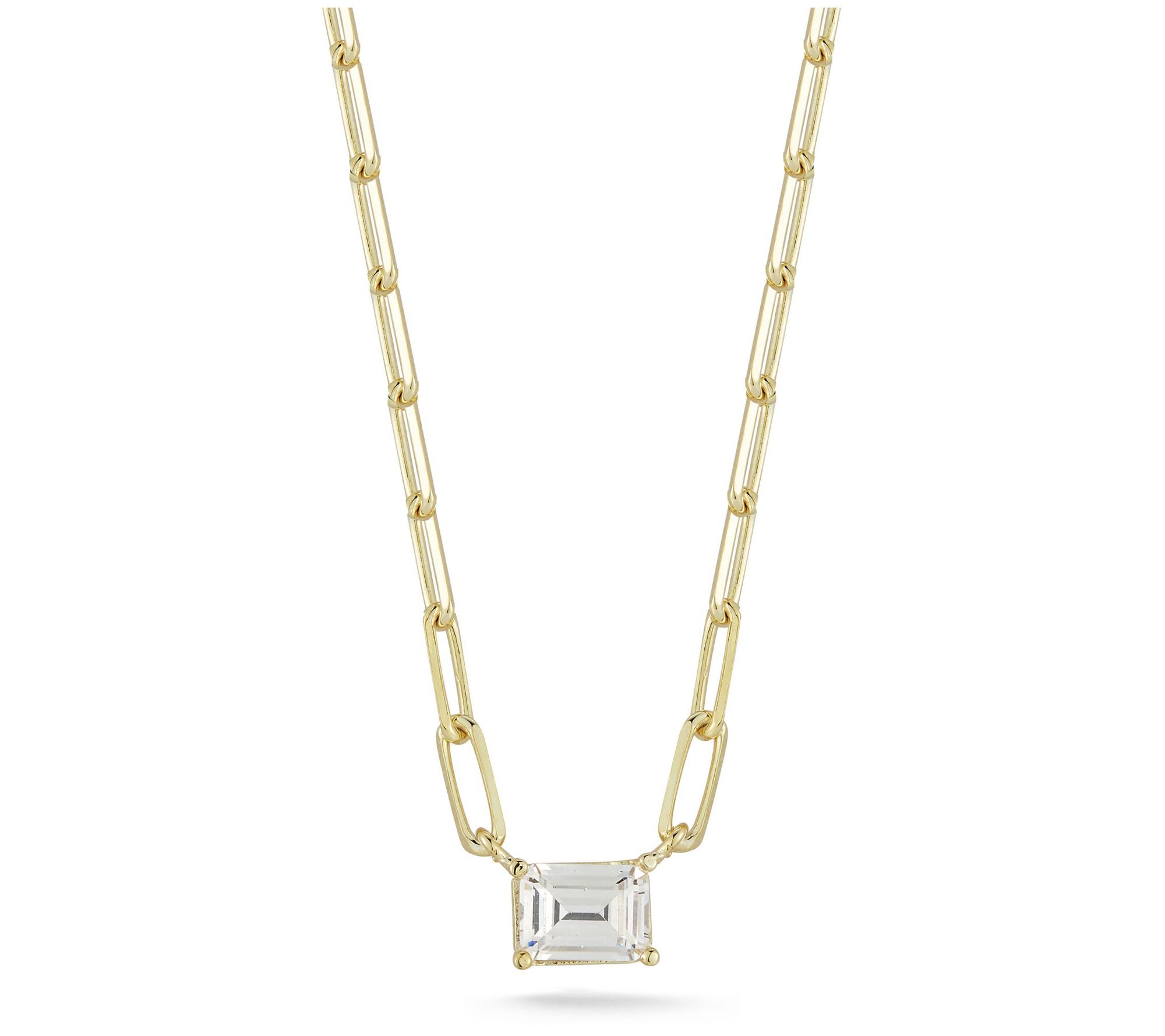 Sterlina Silver Simulated Diamond Necklace, Sterling