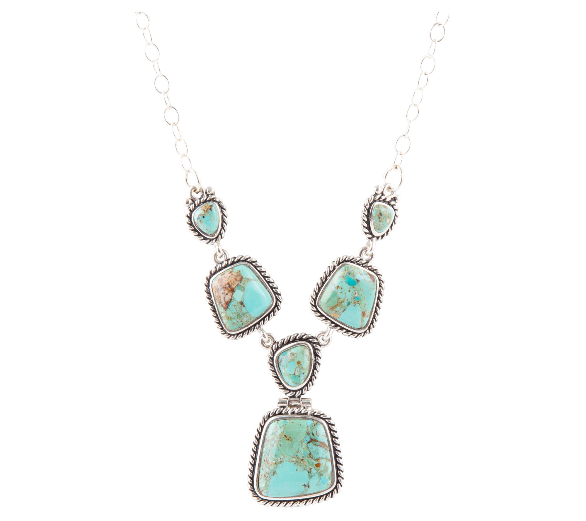 Barse Artisan Crafted Sedona CompoisteTurquoisee Necklace, SS