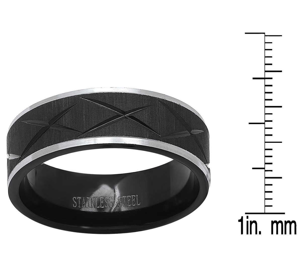 Steel By Design Men's Two Tone Matte Finish Band Ring - QVC.com