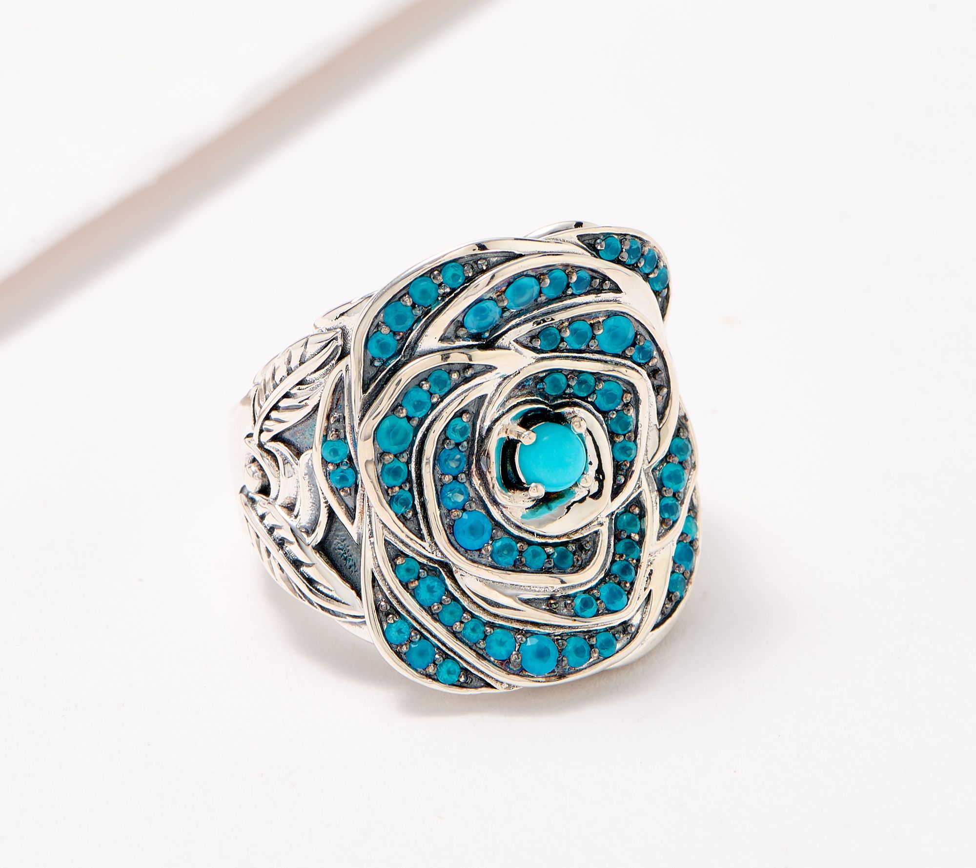 "As Is" Third Person Sterling Wandering Rose Gemstone Saddle Ring