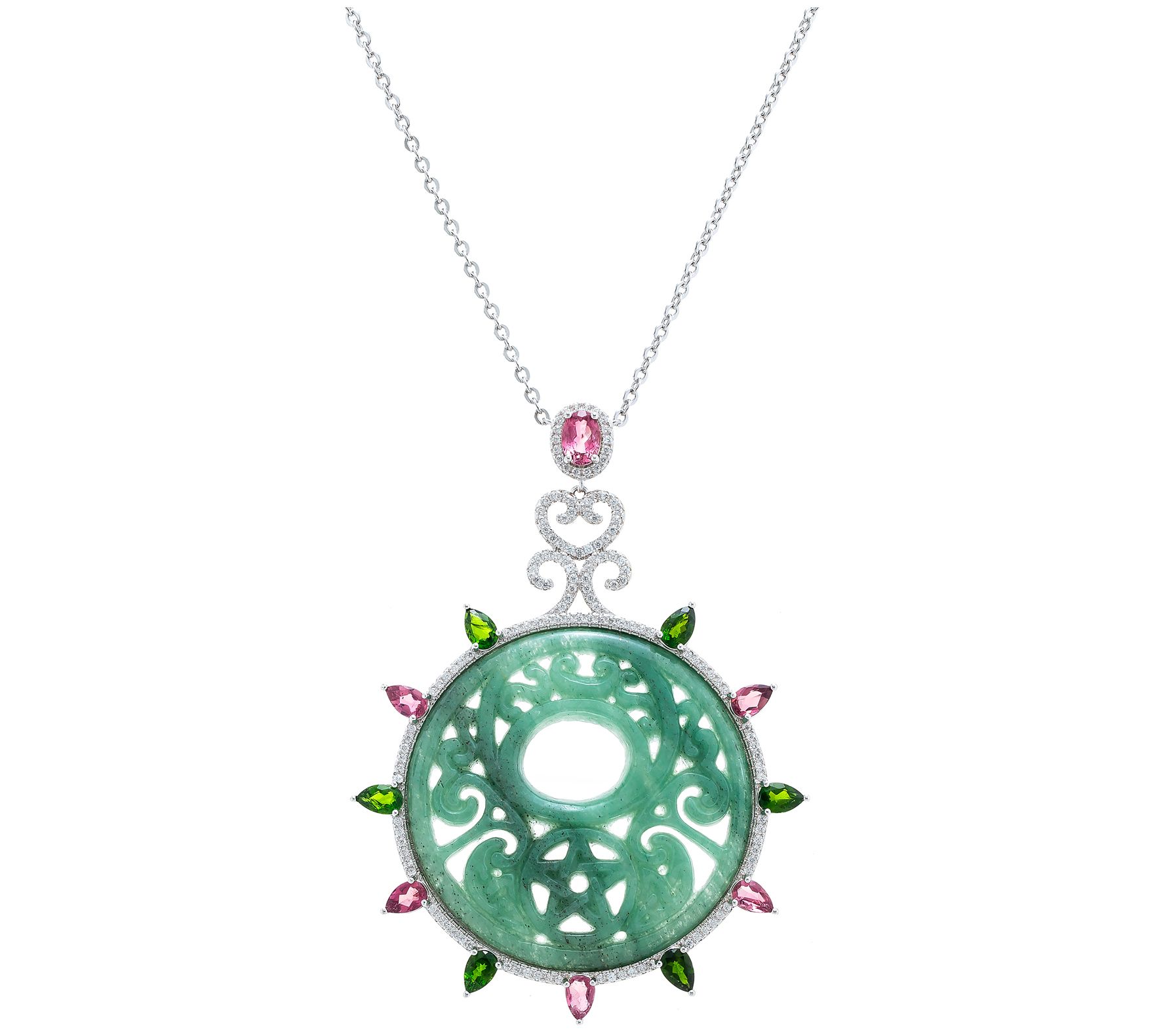 Affinity Gems Multi-Gemstone Pendant Necklace,Sterling