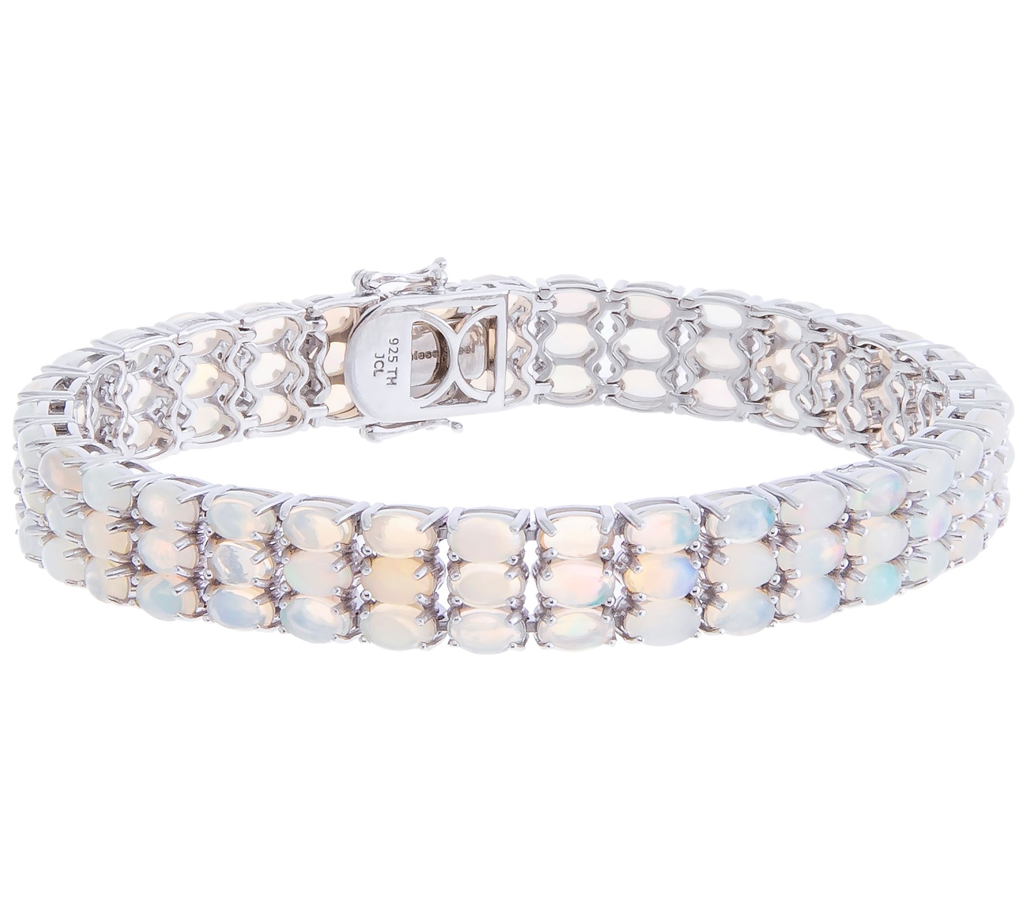 Affinity Gems 3-Row Opal Line Bracelet, SterlinSilver