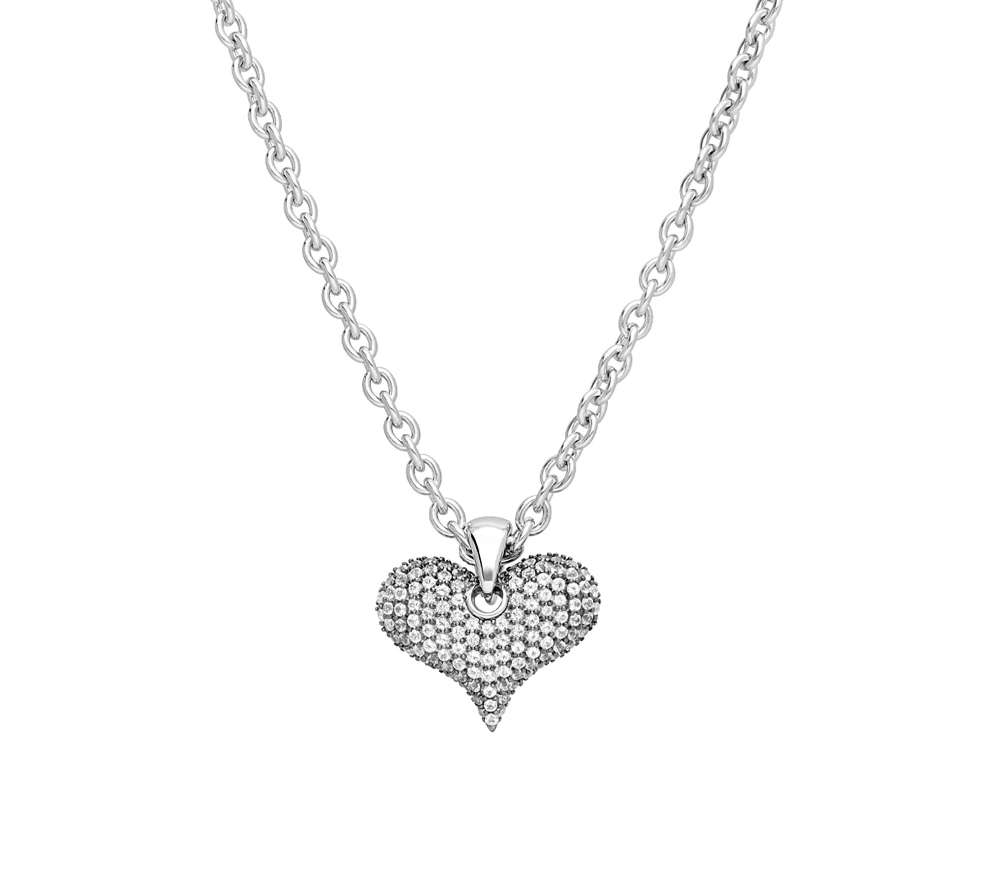 Margo Manhattan Sterling White Topaz Dionne Heart Necklace