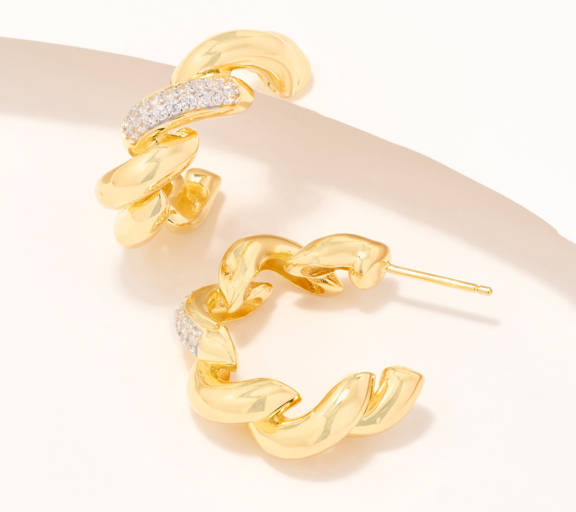 "As Is" Diamonique Italia San Marco Hoop Earrings, Sterl