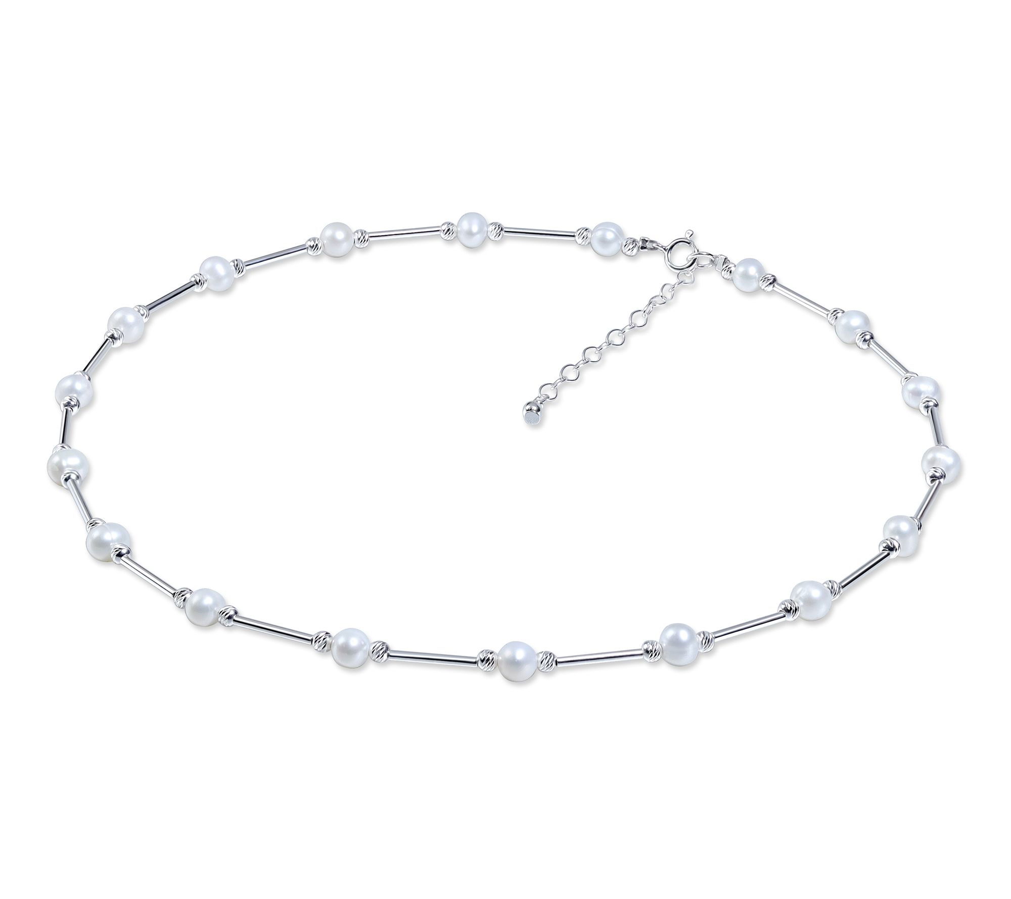 Or Paz , Freshwater Pearl Beads Bar Necklace  16''+ 2''