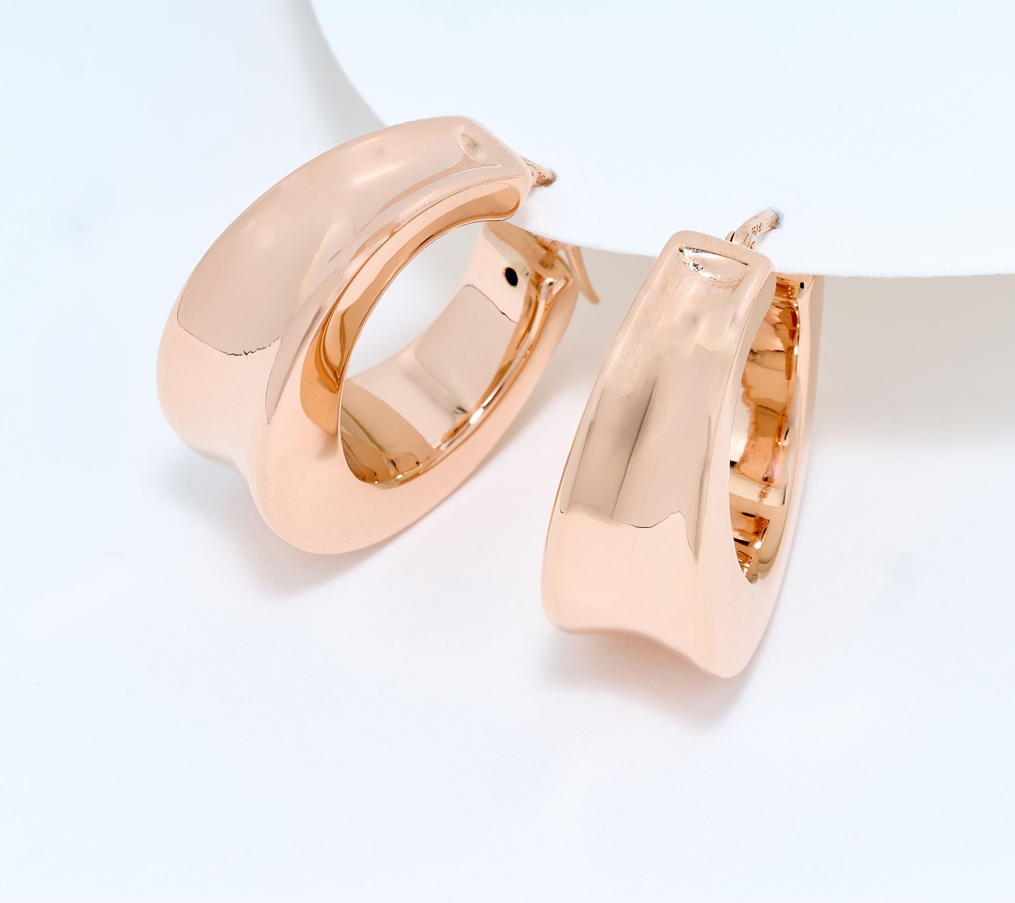  UltraFine 950 Silver Graduated Concave Center Hoop Earrings