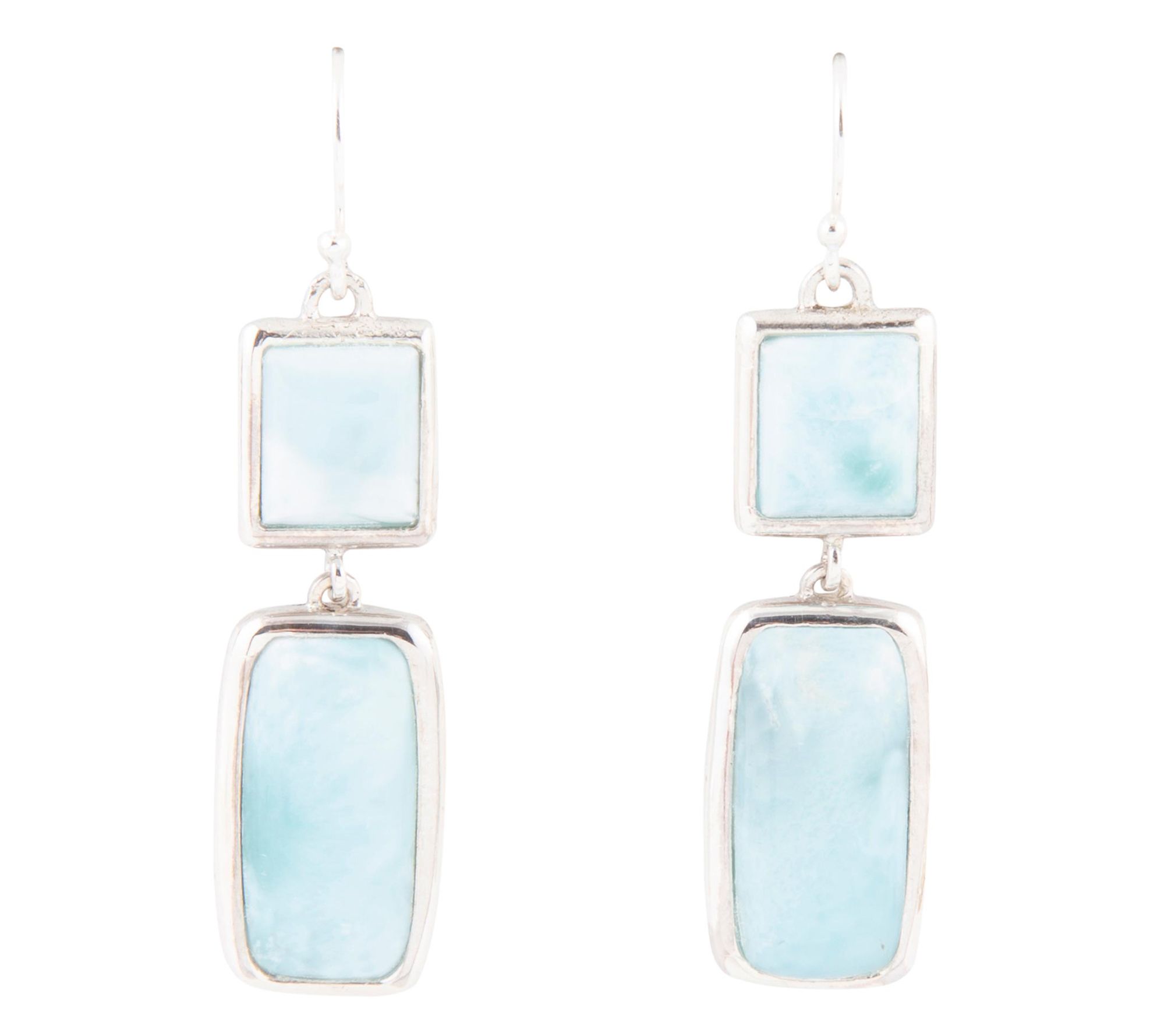 Barse Artisan Crafted Sterling Silver Blue Larimar Earrings