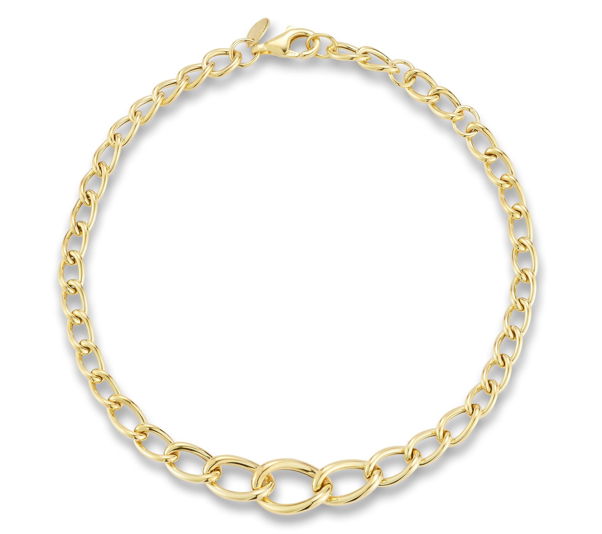 Italian Gold Graduated Curb Link Bracelet, 14K