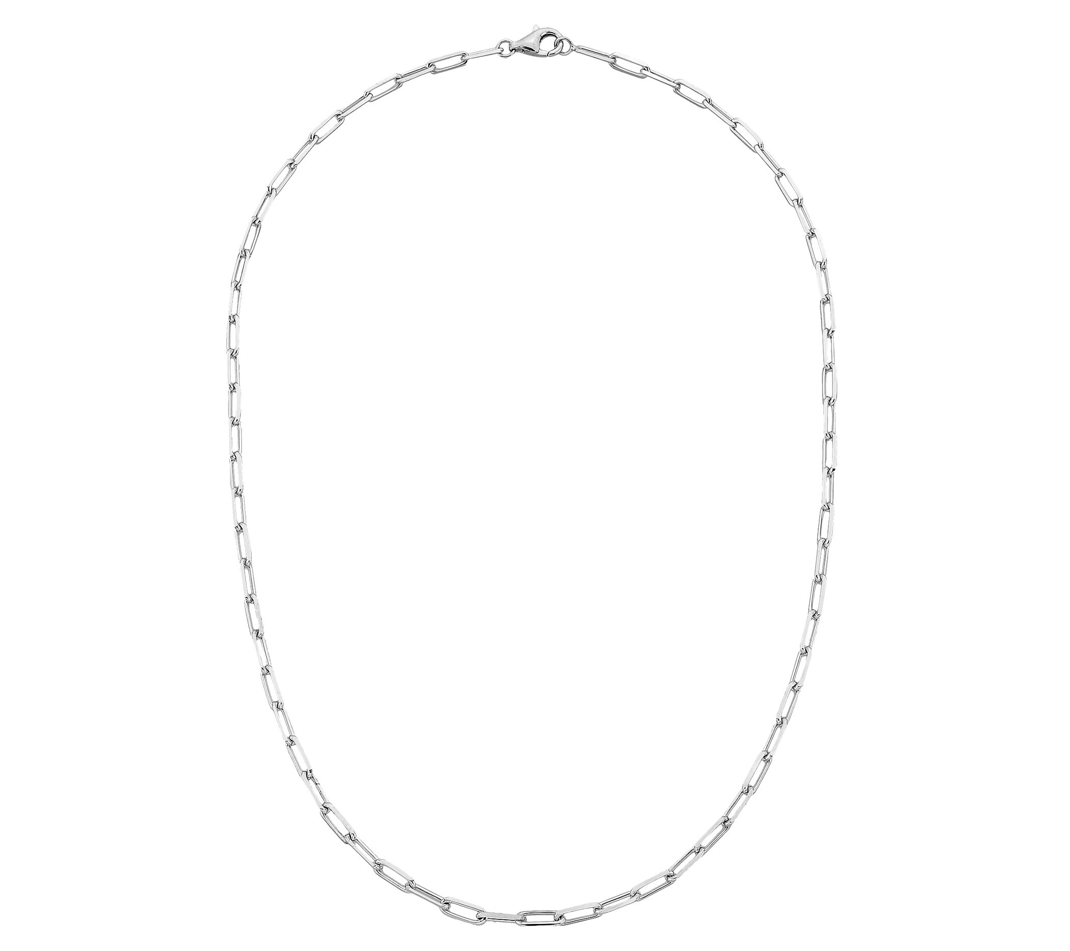 Silver Style 3.5mm Paperclip Chain 16" Necklace, Sterling