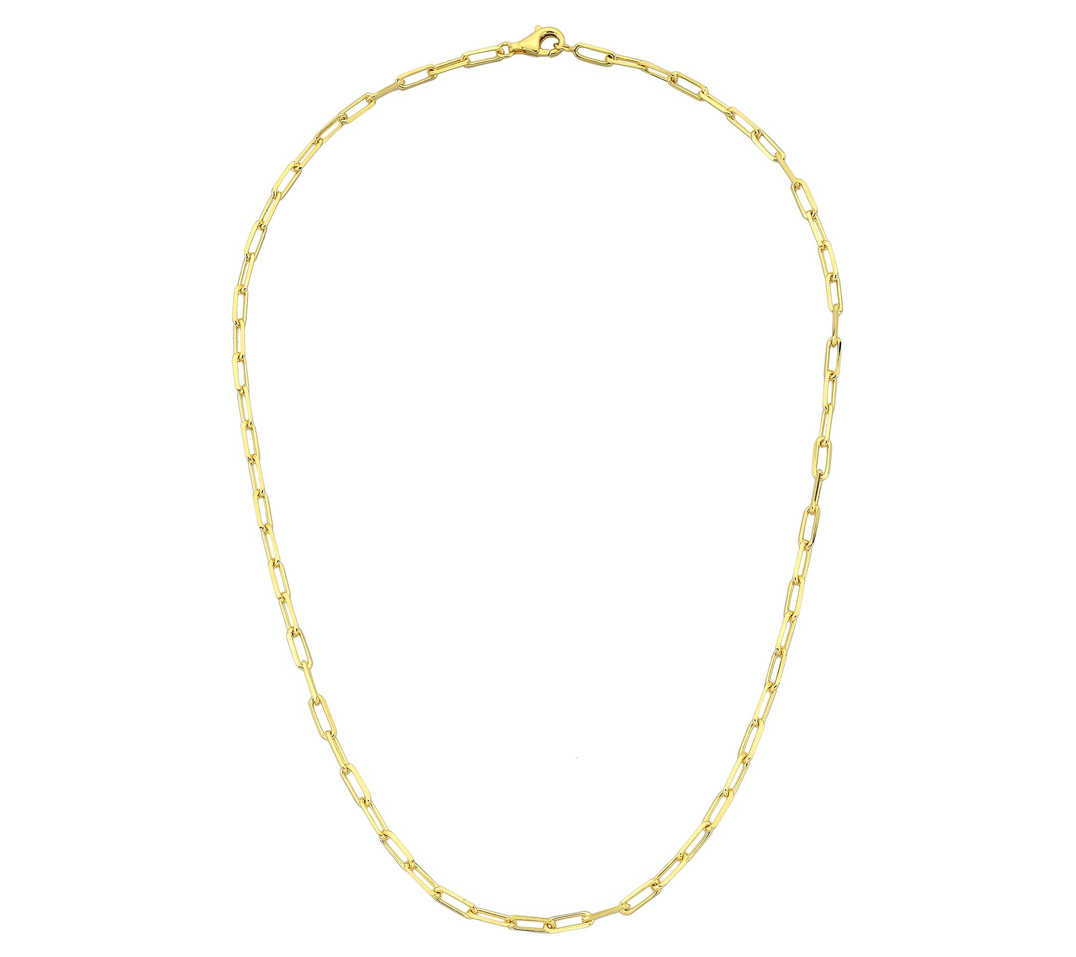 Silver Style 3.5mm Paperclip Chain 16" Necklace, Sterling