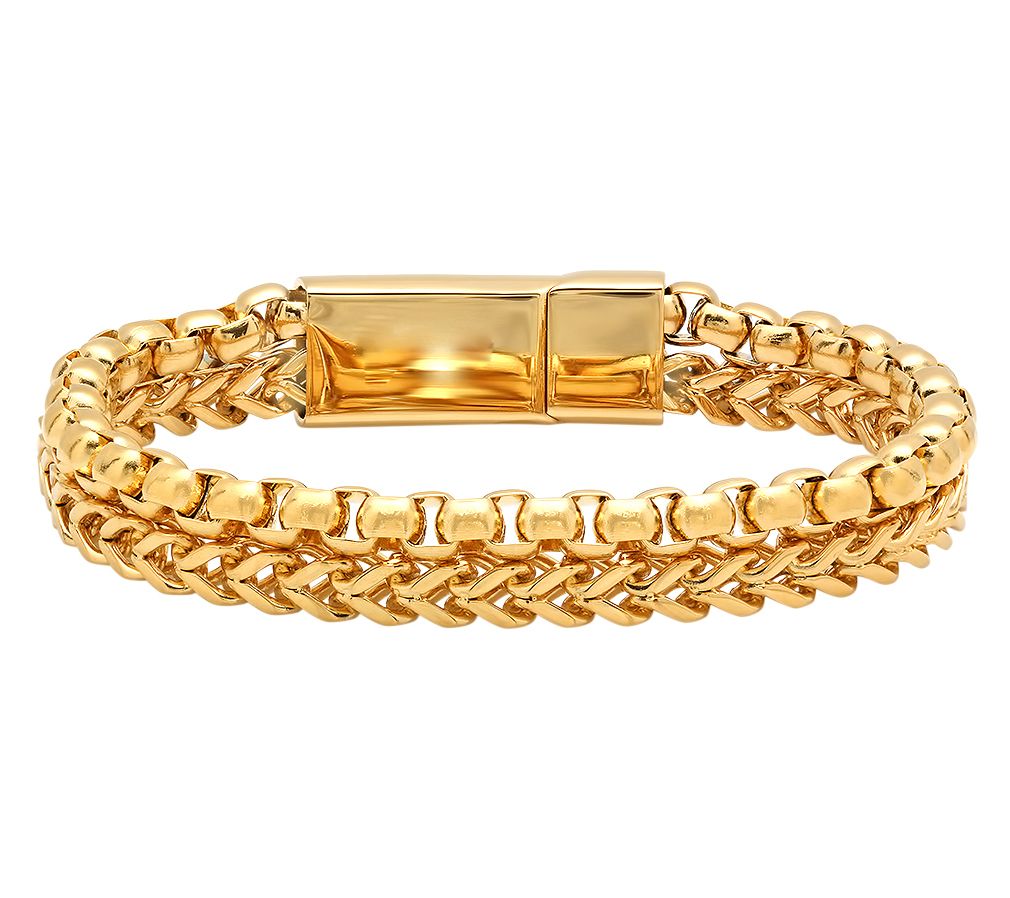 Steely By Design Men's 18K Gold Plated Multi-Strand Bracelet
