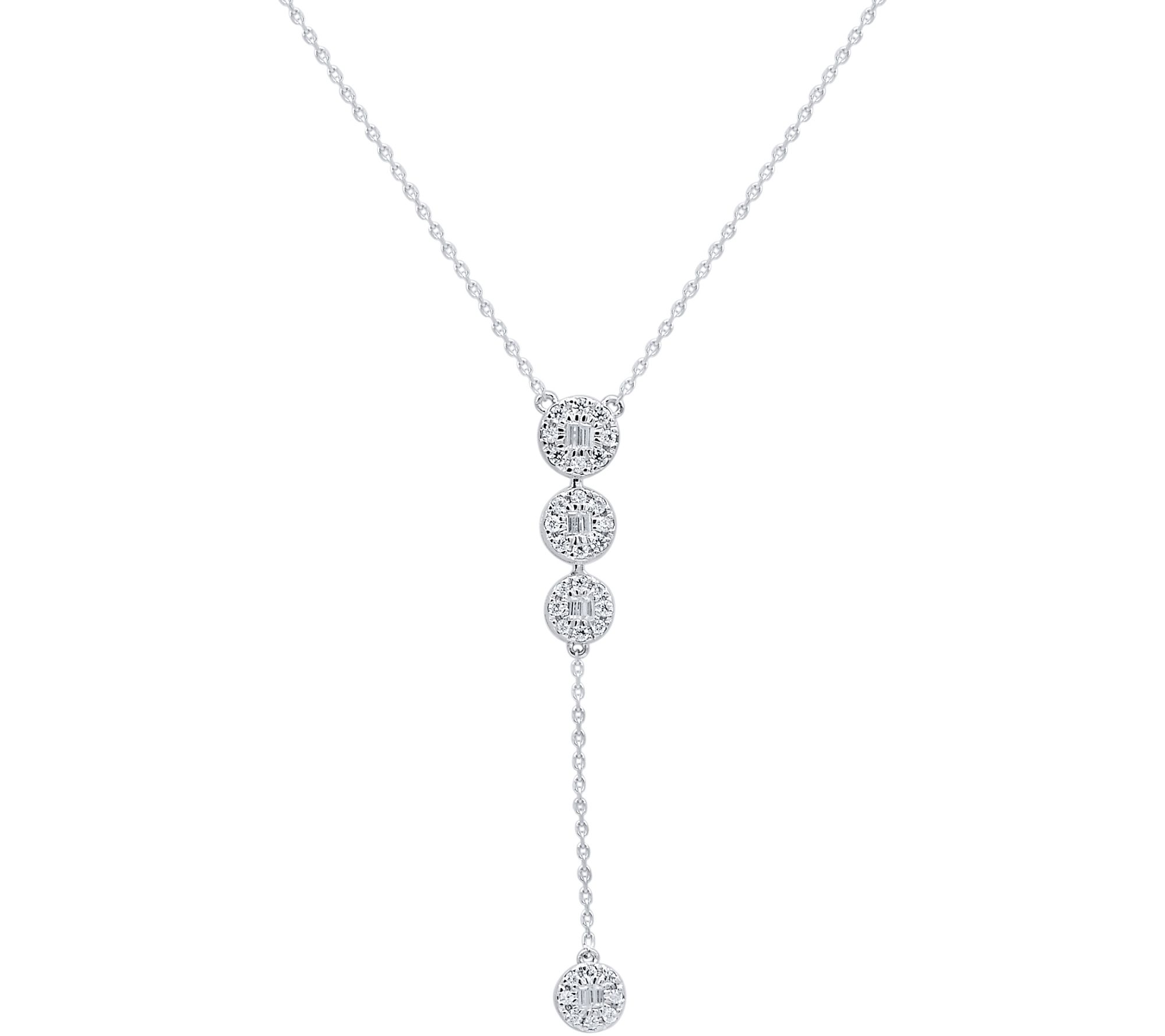 Affinity Diamonds 0.50 cttw Lariat Necklace, Sterling Silver