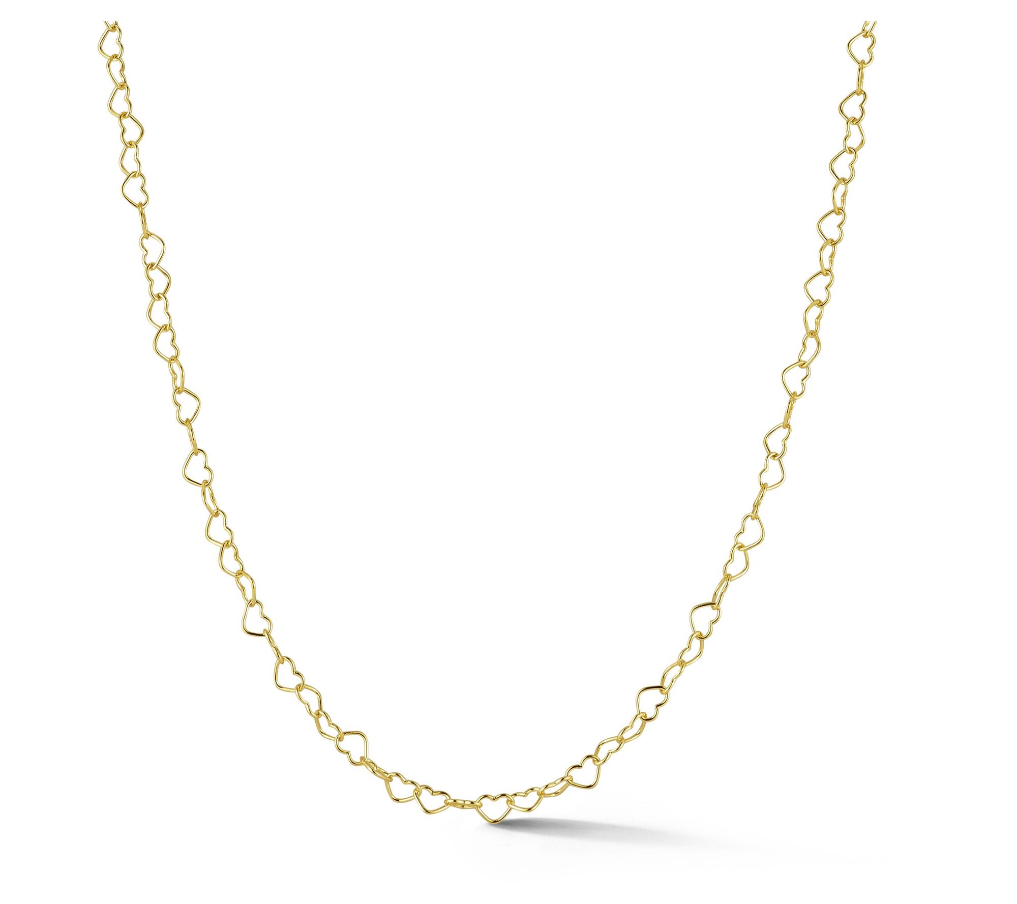 Italian Silver 18" Heart Link Chain Necklace, Sterling