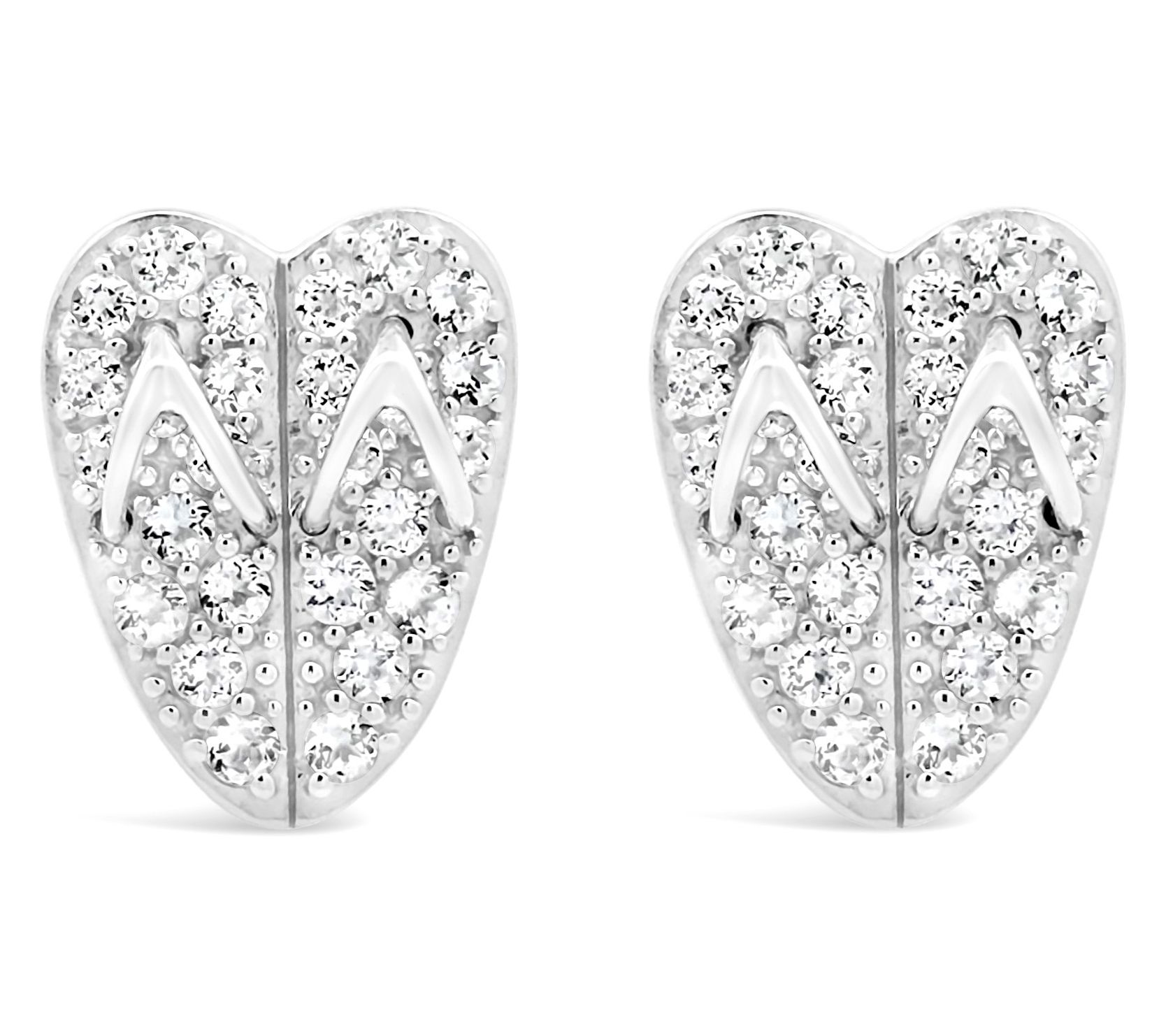 Goddaughters Sterling Silver White Topaz Flip Flop Earrings