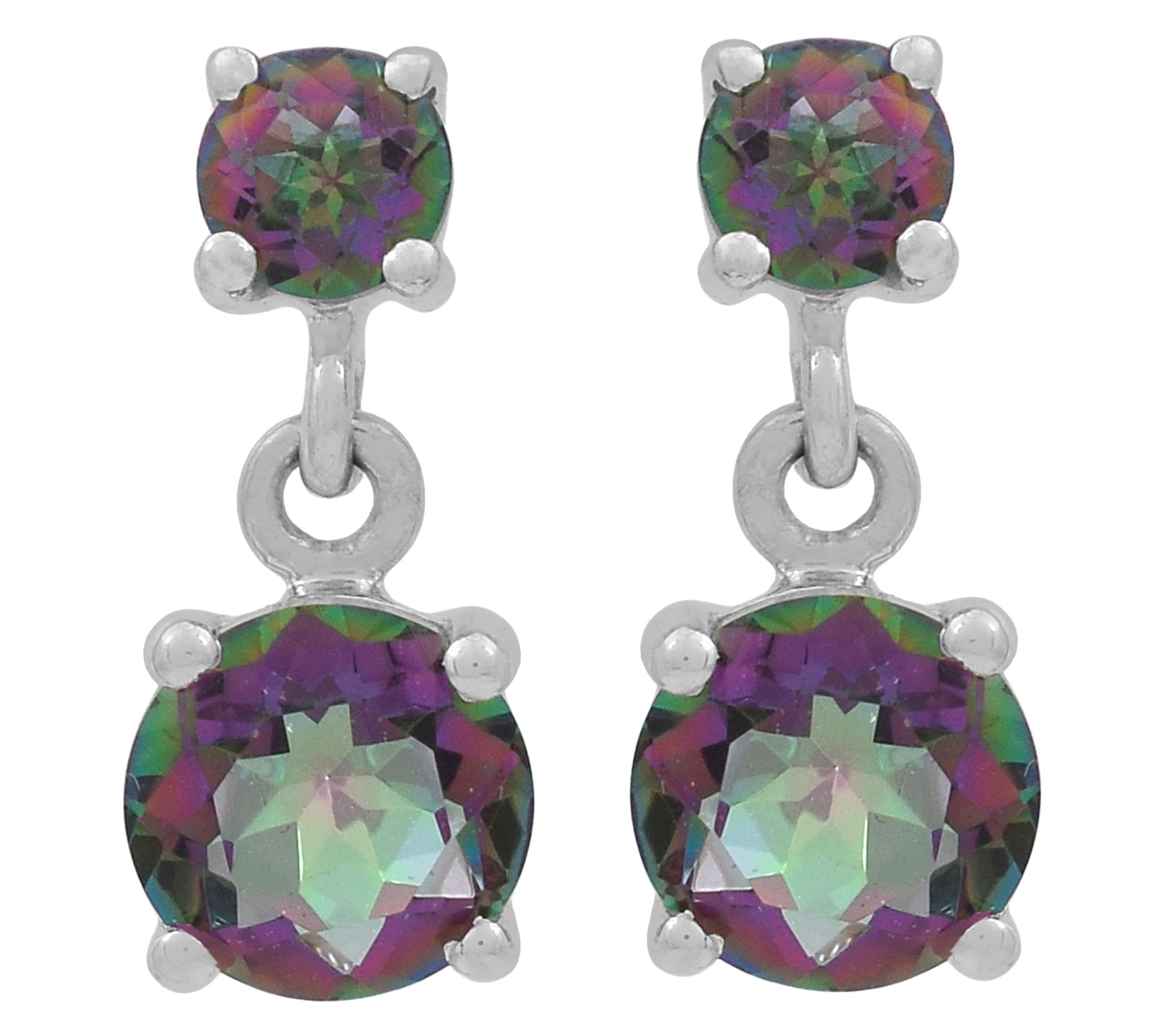 Affinity Gems Green Coated Quartz Earrings, Sterling