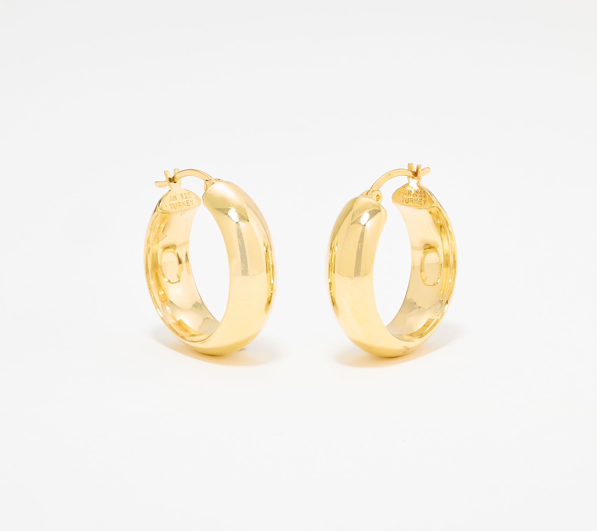  Silver Style 1" Chubby Hoop Earrings, Sterling Silver