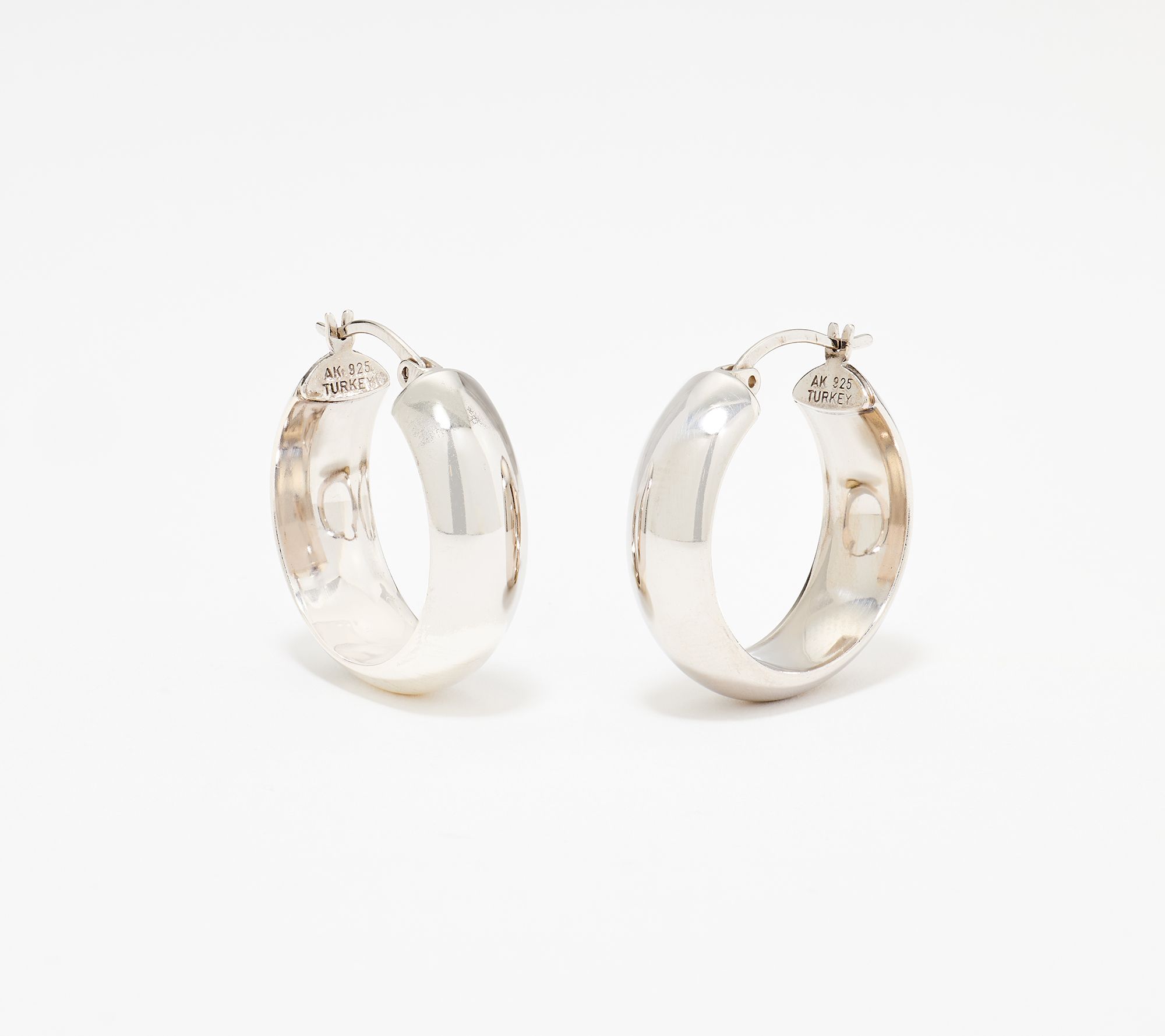 Silver Style 1" Chubby Hoop Earrings, Sterling Silver