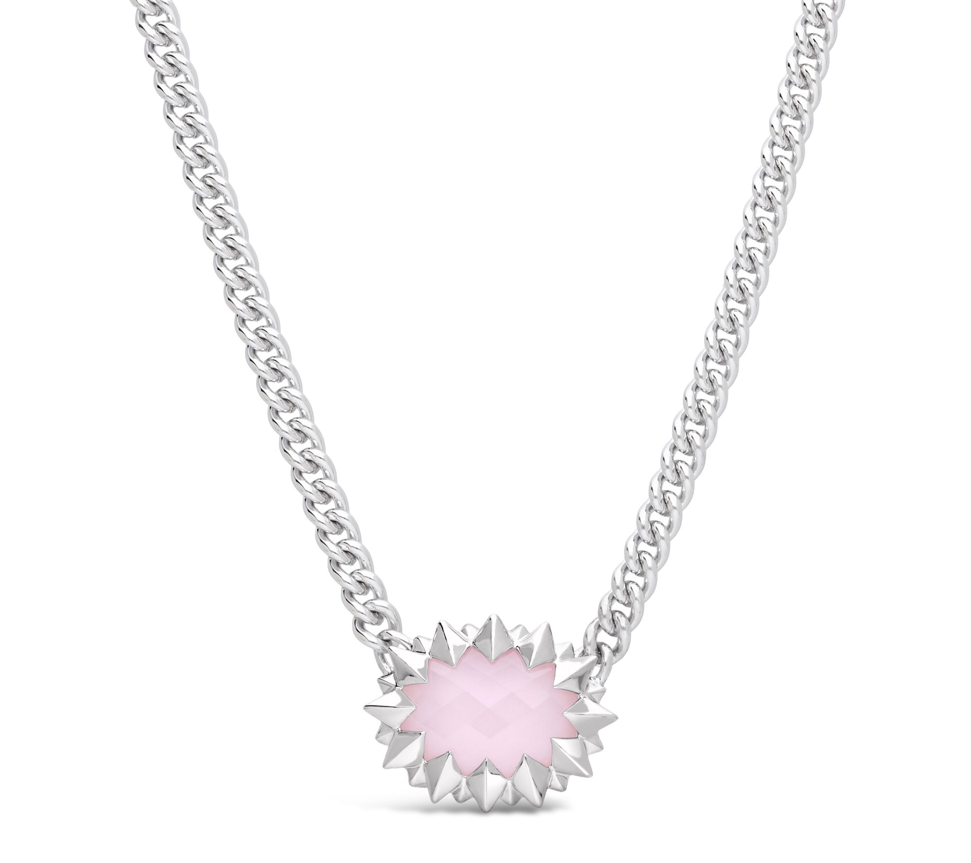Margo Manhattan Sterling Rose Quartz Doublet Roxy Necklace