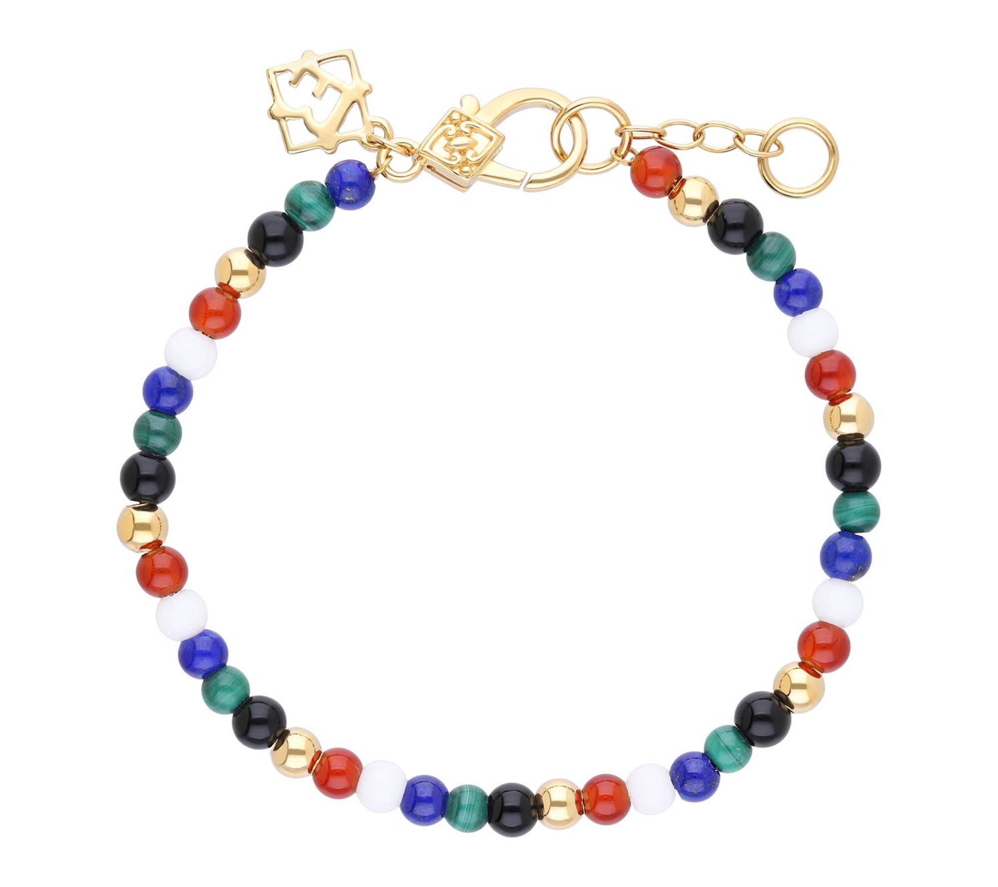 Elyse Ryan 14K Gold Clad Multi-Gemstone BeadedBracelet